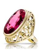 14K Yellow gold Ruby Ring Vintage craft vrc184y