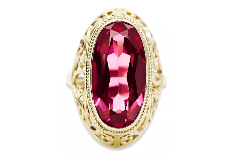 Aur galben 14K Rubin Inel Vintage Craft  vrc184y
