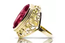 14 Karat Gelbgold Rubinrot Ring Vintage Schmuck vrc184y