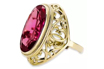 14K Yellow gold Ruby Ring Vintage craft vrc184y