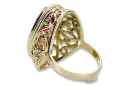 14 Karat Gelbgold Rubinrot Ring Vintage Schmuck vrc184y