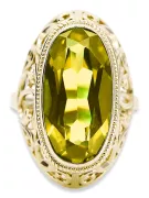 Inel Olivină Aur galben 14K Vintage bijuterii vrc184y