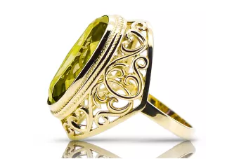 Ring Vintage Handwerk Peridot 14 Karat Gelbgold vrc184y