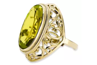 Ring Vintage Handwerk Peridot 14 Karat Gelbgold vrc184y