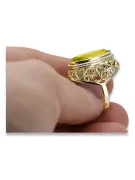 Ring Vintage Handwerk Peridot 14 Karat Gelbgold vrc184y