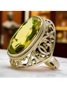Пръстен Винтидж бижута Оливин 14K жълто злато vrc184y