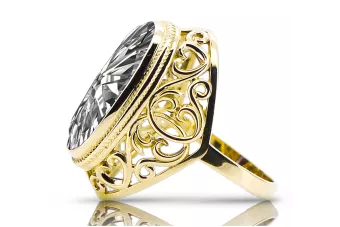 Vintage  Zirkonium 14k žluté zlato vrc184y