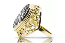 14 Karat Gelbgold Zirkon Ring Vintage Handwerk vrc184y