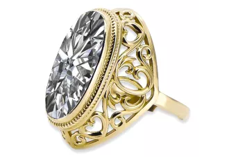 Ring Vintage Jewlery Zircon 14K Yellow gold vrc184y