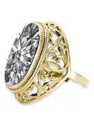 Zircon Or jaune 14 carats Anneau Artisanat vintage vrc184y
