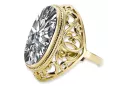 Zircon Or jaune 14 carats Anneau Artisanat vintage vrc184y