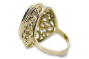 14 Karat Gelbgold Zirkon Ring Vintage Handwerk vrc184y