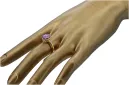 Or jaune 14 carats Améthyste Anneau Artisanat vintage vrc157y