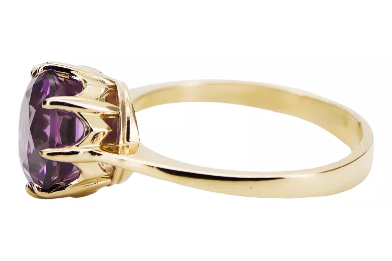 14K Yellow gold Amethyst Ring Vintage Jewlery vrc157y