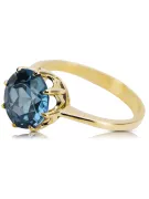 Oro amarillo de 14 quilates Aguamarina Anillo Artesanía vintage vrc157y
