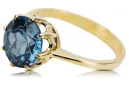 Oro amarillo de 14 quilates Aguamarina Anillo Artesanía vintage vrc157y