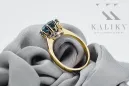 Oro amarillo de 14 quilates Aguamarina Anillo Artesanía vintage vrc157y