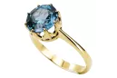 Oro amarillo de 14 quilates Aguamarina Anillo Artesanía vintage vrc157y