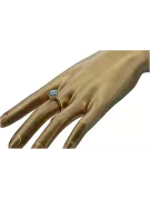 Oro amarillo de 14 quilates Aguamarina Anillo Artesanía vintage vrc157y