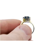 Oro amarillo de 14 quilates Aguamarina Anillo Artesanía vintage vrc157y
