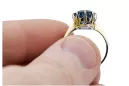 Oro amarillo de 14 quilates Aguamarina Anillo Artesanía vintage vrc157y