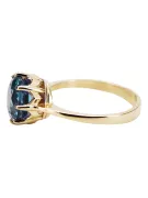 Oro amarillo de 14 quilates Aguamarina Anillo Artesanía vintage vrc157y