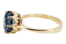 Oro amarillo de 14 quilates Aguamarina Anillo Artesanía vintage vrc157y