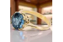 Oro amarillo de 14 quilates Aguamarina Anillo Artesanía vintage vrc157y
