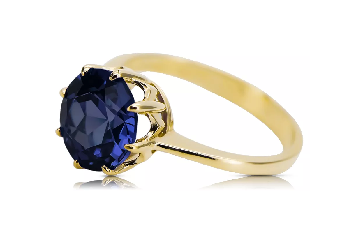 Safir Aur galben 14K Inel Stil Vintage vrc157y