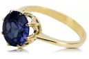 Anneau Saphir Or jaune 14 carats Style vintage vrc157y