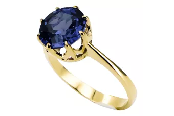 Safir Aur galben 14K Inel Stil Vintage vrc157y