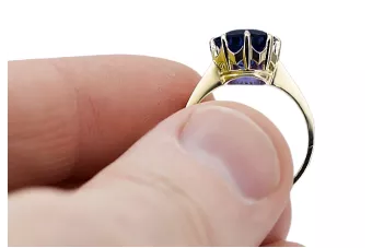 Ring Saphir 14 Karat Gelbgold Vintage Handwerk vrc157y