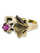 Ametyst 14k żółte złoto Pierścionek Styl Vintage vrc169y