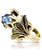 Aquamarin 14 Karat Gelbgold Ring Vintage Handwerk vrc169y