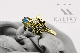 Akvamarín 14k žluté zlato  Vintage Jewlery vrc169y