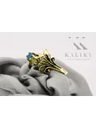 14K Yellow gold Aquamarine Ring Vintage style vrc169y