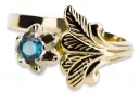 Vintage bijuterii Inel Acvamarin Aur galben 14K vrc169y