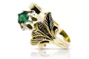 Vintage Jewlery Ring Emerald 14K Yellow gold vrc169y