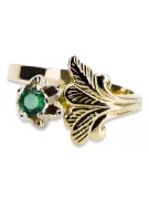 Vintage Jewlery Ring Emerald 14K Yellow gold vrc169y