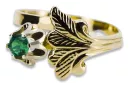 Smaragd 14 Karat Gelbgold Ring Vintage vrc169y
