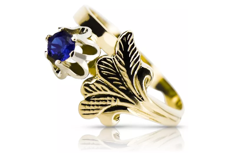 Vintage Jewlery Safír 14k žlté zlato vrc169y