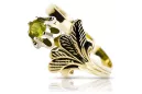 14 Karat Gelbgold Gelber Peridot Ring Vintage Stil vrc169y