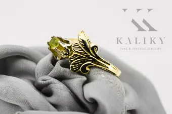 Aur galben 14K Peridot galben Inel Stil Vintage vrc169y