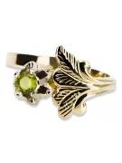 Ring Vintage craft Yellow Peridot 14K Yellow gold vrc169y