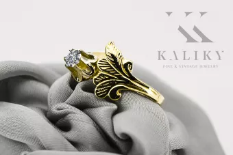 Vintage Anillo Circón Oro amarillo de 14 quilates vrc169y