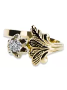 14K Yellow gold Zircon Ring Vintage Jewlery vrc169y