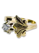 14 Karat Gelbgold Zirkon Ring Vintage vrc169y