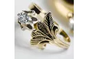 14K Yellow gold Zircon Ring Vintage Jewlery vrc169y