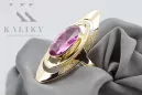 Žiedas Ametistas 14k geltono aukso Vintažinis stilius vrc189y