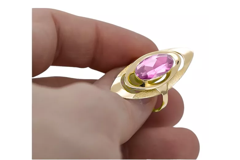 14 Karat Gelbgold Amethyst Ring Vintage Schmuck vrc189y